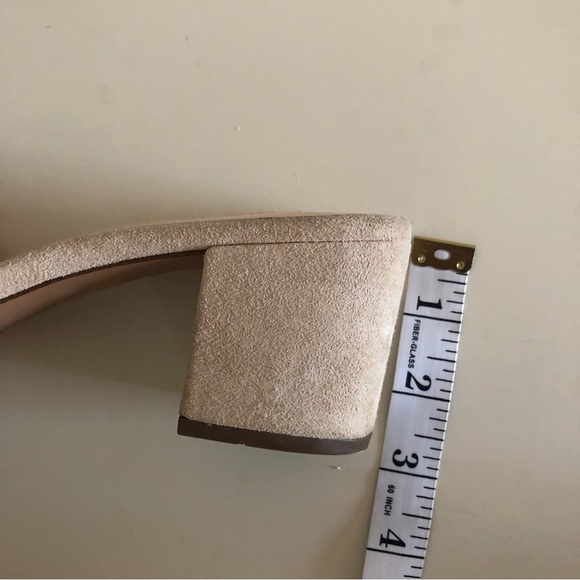 Avec Les Fillies Maya Pink Chiffon Slide Block Heel. Size 8. - Picture 10 of 13